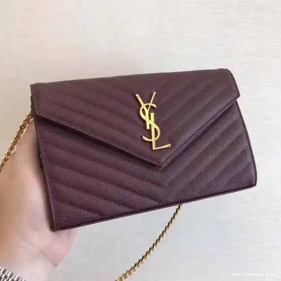 MATELASSÉ YSL CHAIN CASSANDRE WALLET 0701
